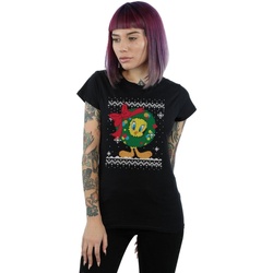 textil Mujer Camisetas manga larga Dessins Animés Tweety Pie Christmas Fair Isle Negro