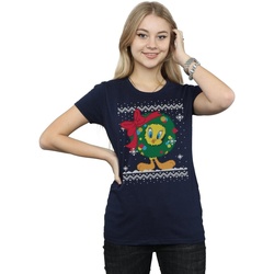 textil Mujer Camisetas manga larga Dessins Animés Tweety Pie Christmas Fair Isle Azul