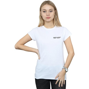 textil Mujer Camisetas manga larga Dessins Animés Beep Beep Breast Print Blanco