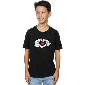 textil Niño Camisetas manga corta Disney Mickey Mouse Heart Hands Negro