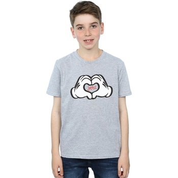 textil Niño Camisetas manga corta Disney Mickey Mouse Loves You Gris