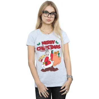 textil Mujer Camisetas manga larga Dessins Animés Santa Bugs Bunny Gris