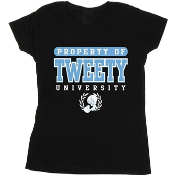 textil Mujer Camisetas manga larga Dessins Animés Tweety Property Of University Negro