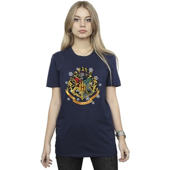 textil Mujer Camisetas manga larga Harry Potter Christmas Crest Azul