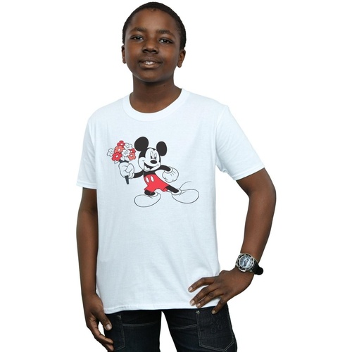 textil Niño Camisetas manga corta Disney Mickey Mouse Flowers Blanco
