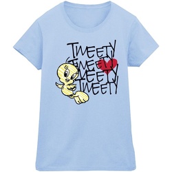 textil Mujer Camisetas manga larga Dessins Animés Tweety Love Heart Azul