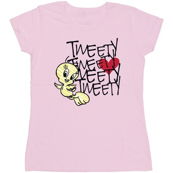 textil Mujer Camisetas manga larga Dessins Animés Tweety Love Heart Rojo