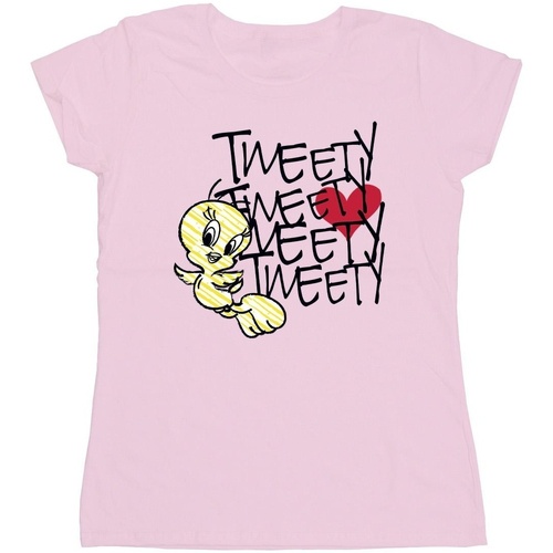 textil Mujer Camisetas manga larga Dessins Animés Tweety Love Heart Rojo