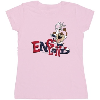 textil Mujer Camisetas manga larga Dessins Animés Bugs & Taz England Rojo
