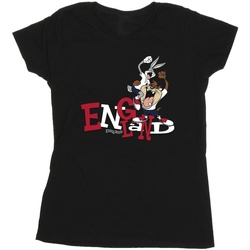 textil Mujer Camisetas manga larga Dessins Animés Bugs & Taz England Negro