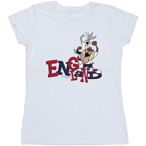 textil Mujer Camisetas manga larga Dessins Animés Bugs & Taz England Blanco