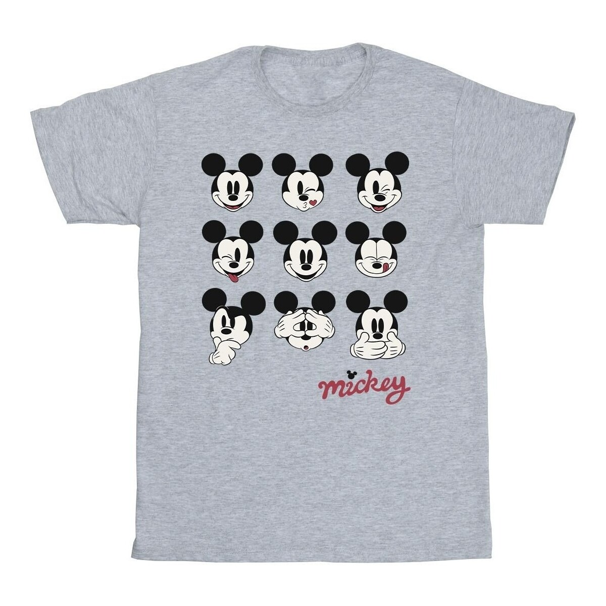 textil Niño Camisetas manga corta Disney Mickey Mouse Many Faces Gris