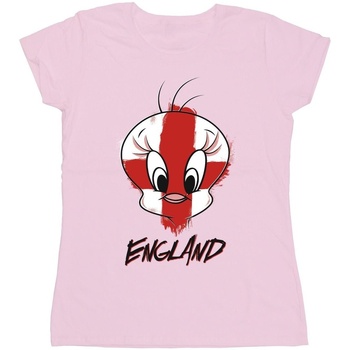 textil Mujer Camisetas manga larga Dessins Animés Tweety England Face Rojo