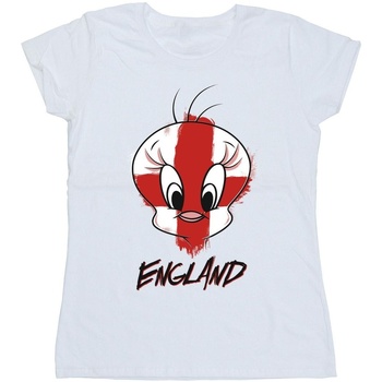 textil Mujer Camisetas manga larga Dessins Animés Tweety England Face Blanco