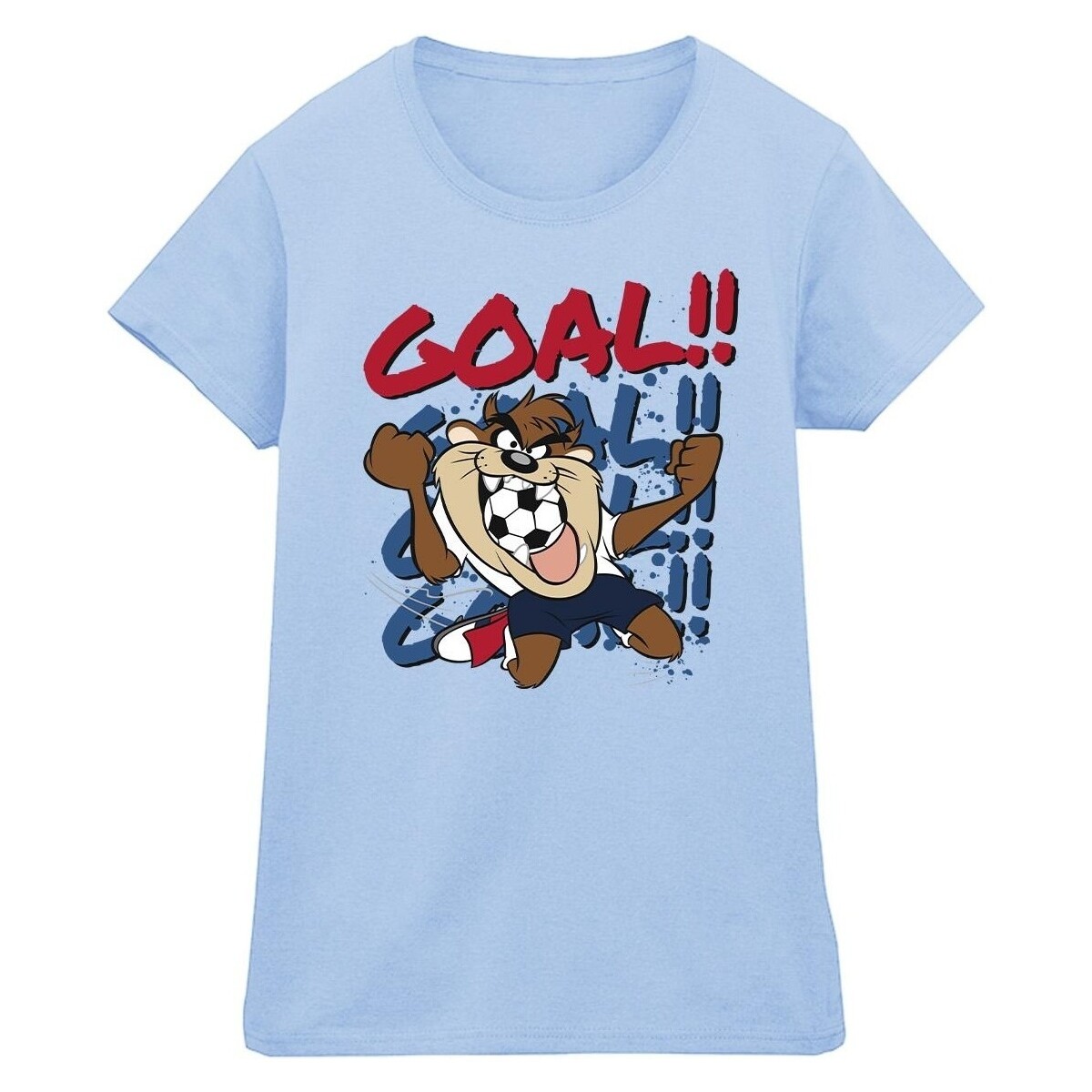 textil Mujer Camisetas manga larga Dessins Animés Taz Goal Goal Goal Azul