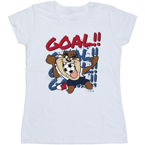 textil Mujer Camisetas manga larga Dessins Animés Taz Goal Goal Goal Blanco