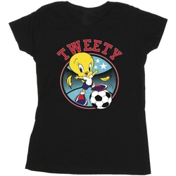 textil Mujer Camisetas manga larga Dessins Animés Tweety Football Circle Negro