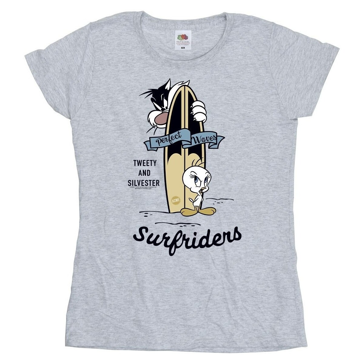 textil Mujer Camisetas manga larga Dessins Animés Tweety And Sylvester Perfect Waves Gris
