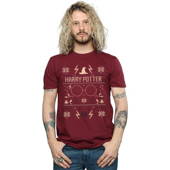 textil Hombre Camisetas manga larga Harry Potter Christmas Pattern Multicolor