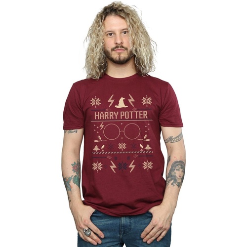 textil Hombre Camisetas manga larga Harry Potter Christmas Pattern Multicolor