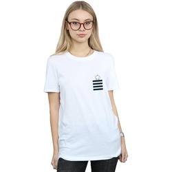 textil Mujer Camisetas manga larga Dessins Animés Tweety Pie Striped Faux Pocket Blanco