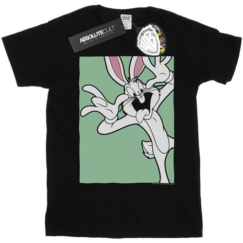 textil Mujer Camisetas manga larga Dessins Animés Bugs Bunny Funny Face Negro