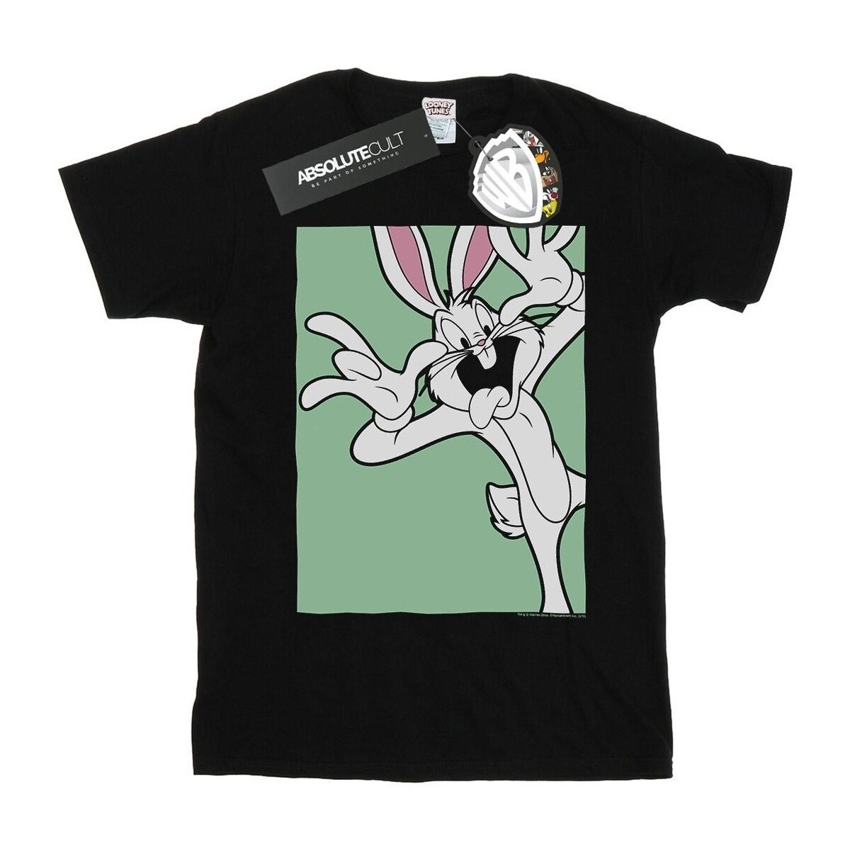 textil Mujer Camisetas manga larga Dessins Animés Bugs Bunny Funny Face Negro