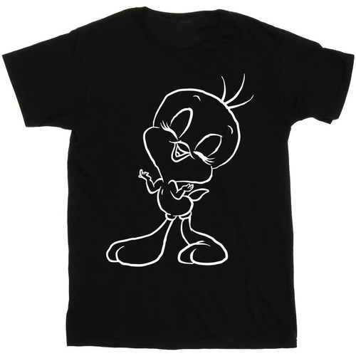 textil Mujer Camisetas manga larga Dessins Animés Tweety Pie Outline Negro