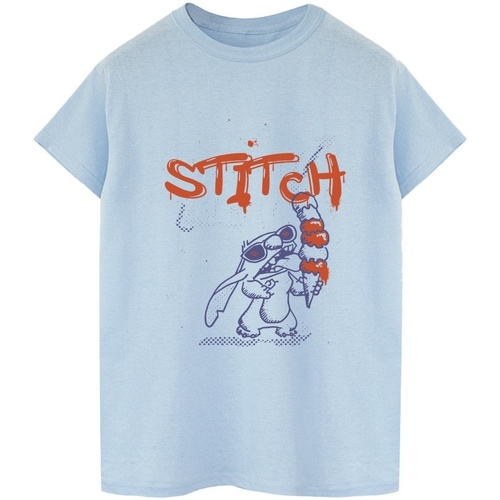 textil Hombre Camisetas manga larga Disney Lilo & Stitch Ice Creams Azul
