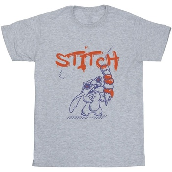 textil Hombre Camisetas manga larga Disney Lilo & Stitch Ice Creams Gris