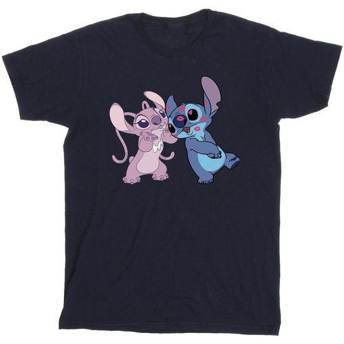 textil Hombre Camisetas manga larga Disney Lilo & Stitch Kisses Azul