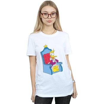 textil Mujer Camisetas manga larga Disney Donald Duck King Donald Blanco