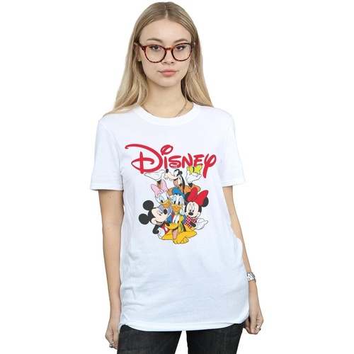 textil Mujer Camisetas manga larga Disney Mickey Mouse Crew Blanco