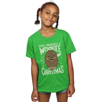 textil Niña Camisetas manga larga Disney Wookiee Little Christmas Verde