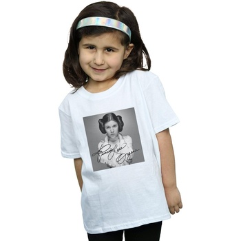 textil Niña Camisetas manga larga Disney Princess Leia Organa Blanco