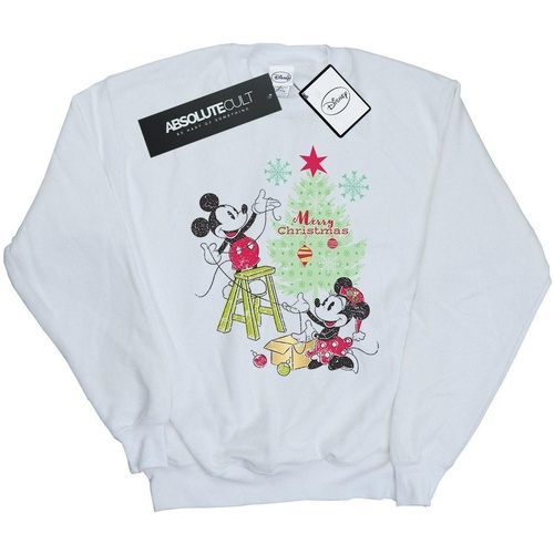 textil Hombre Sudaderas Disney Mickey And Minnie Christmas Tree Blanco