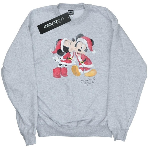 textil Hombre Sudaderas Disney Mickey And Minnie Christmas Kiss Gris