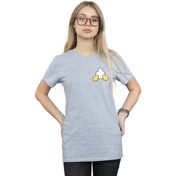 textil Mujer Camisetas manga larga Disney Donald Duck Backside Breast Print Gris