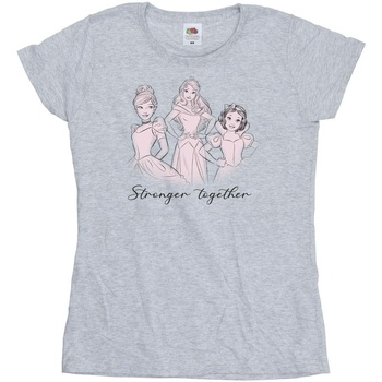 textil Mujer Camisetas manga larga Disney Princesses Stronger Together Gris