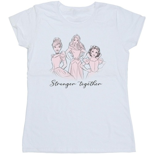 textil Mujer Camisetas manga larga Disney Princesses Stronger Together Blanco
