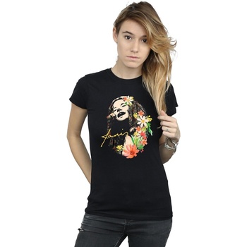 textil Mujer Camisetas manga larga Janis Joplin Floral Pattern Negro
