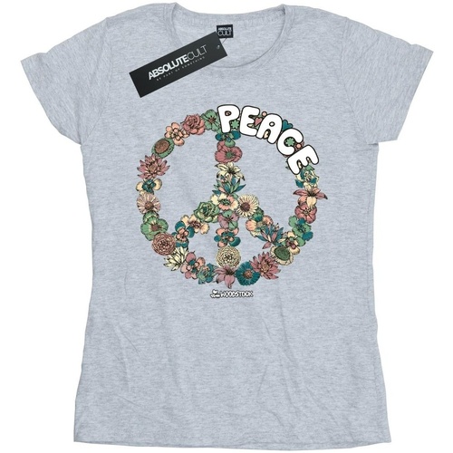 textil Mujer Camisetas manga larga Woodstock Floral Peace Gris