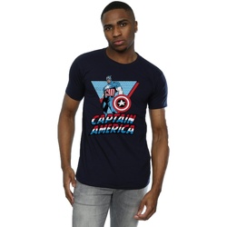 textil Hombre Camisetas manga larga Marvel Captain America Triangle Azul
