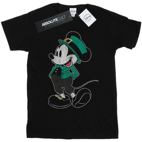 textil Mujer Camisetas manga larga Disney Mickey Mouse St Patrick Costume Negro