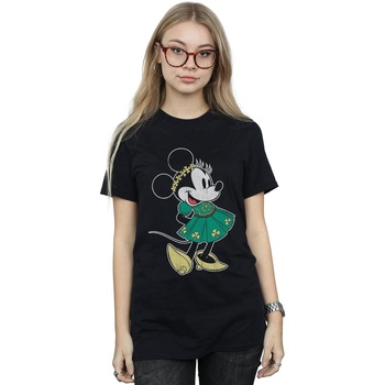 textil Mujer Camisetas manga larga Disney Minnie Mouse St Patrick's Day Costume Negro