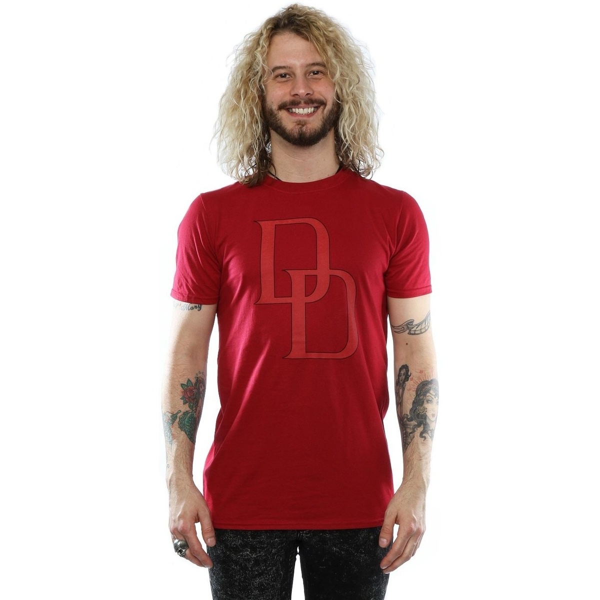 textil Hombre Camisetas manga larga Marvel Daredevil DD Logo Multicolor