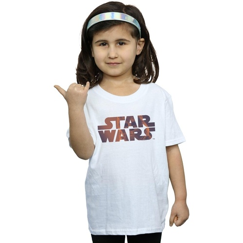 textil Niña Camisetas manga larga Disney Chewbacca Logo Blanco