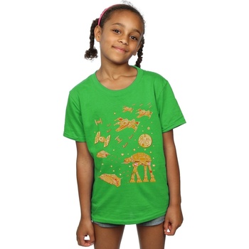 textil Niña Camisetas manga larga Disney Gingerbread Battle Verde