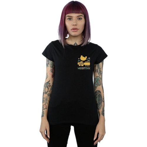 textil Mujer Camisetas manga larga Woodstock Breast Logo Negro