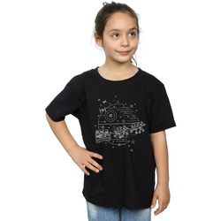 textil Niña Camisetas manga larga Disney Death Star Sleigh Negro